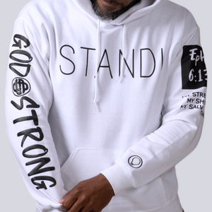 White Stand God Strong Hoodie (Made to order)