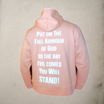 Load image into Gallery viewer, Powder Pink God Strong Hoodie Limited Edition (made to order)
