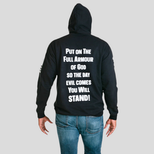 Black Stand God Strong Hoodie (made to order)