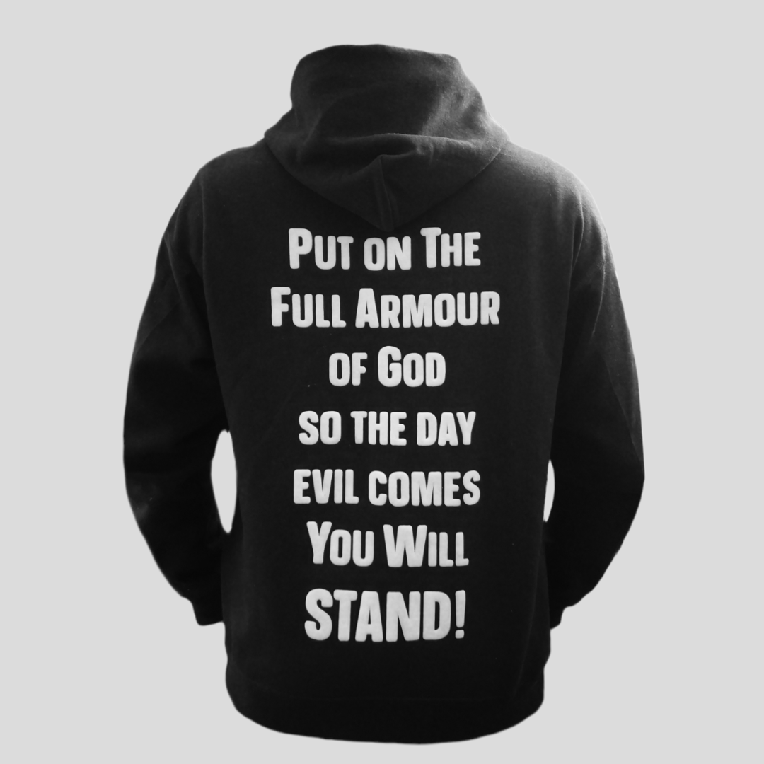 Black Stand God Strong Hoodie (made to order)