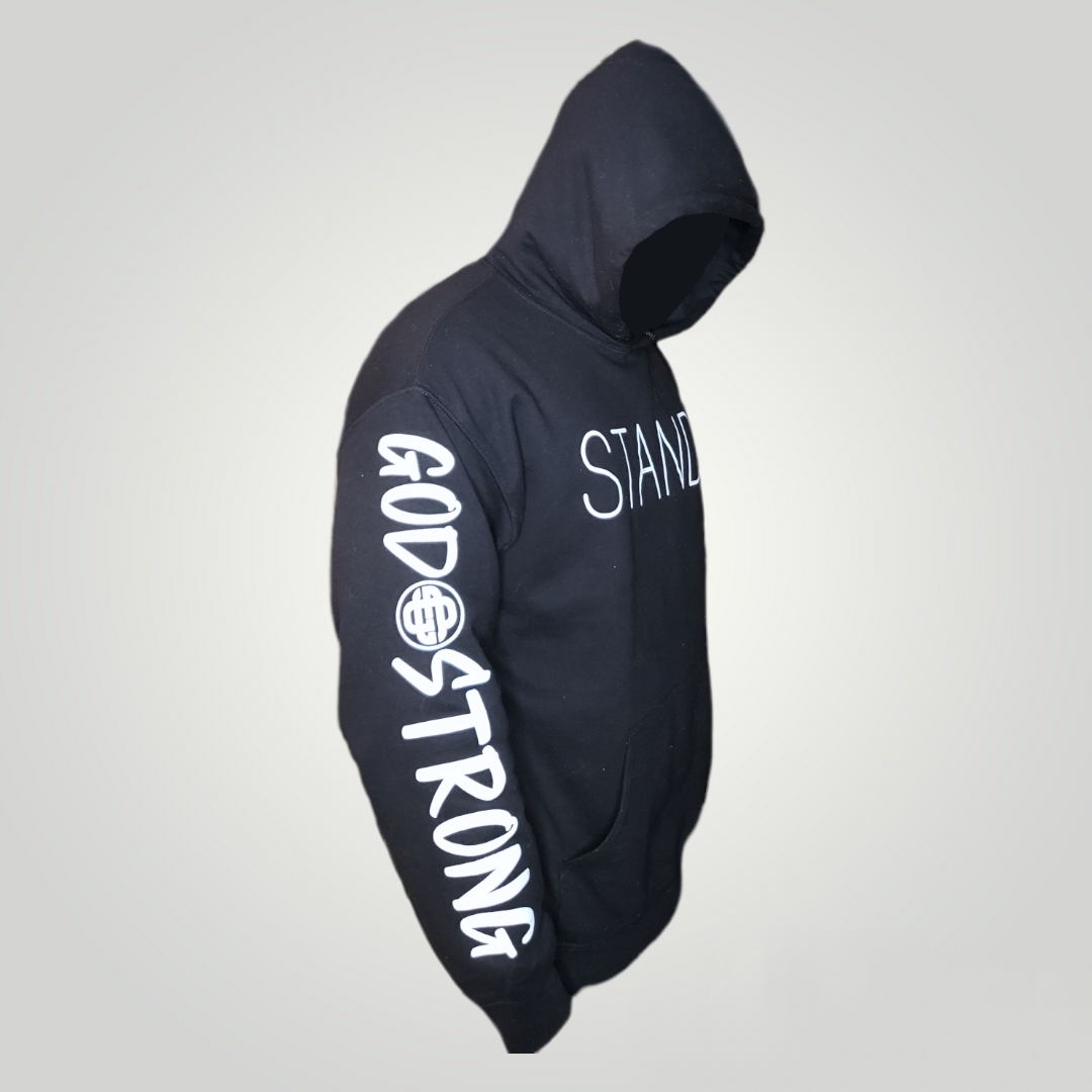 Black Stand God Strong Hoodie (made to order)