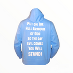 Load image into Gallery viewer, Sky Blue Stand God Strong Hoodie Limited Edition (Made to order)
