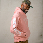 Load image into Gallery viewer, Powder Pink God Strong Hoodie Limited Edition (made to order)
