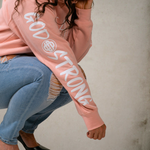 Load image into Gallery viewer, Powder Pink God Strong Hoodie Limited Edition (made to order)
